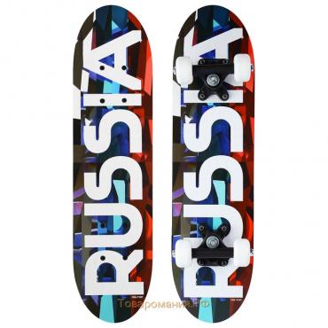 Скейтборд подростковый ONLITOP, RUSSIA 62х16 см, колёса PVC, пластиковая рама