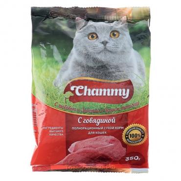 Сухой корм Chammy для кошек, говядина, 350 г