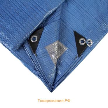 Тент защитный, 5×3 м, плотность 60 г/м², УФ, люверсы шаг 1 м, тарпаулин, УФ, голубой