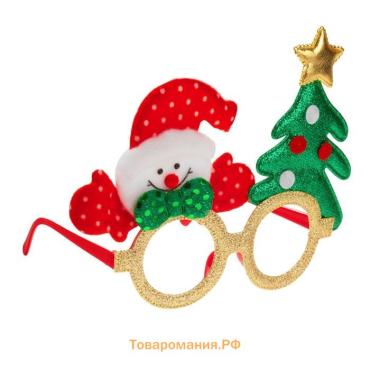 Очки карнавальные новогодние «Снеговик с ёлочкой»