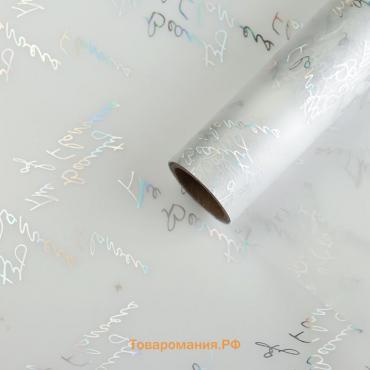 Пленка для цветов «Красота цветов», матовая, серебро, 58 см × 5 м