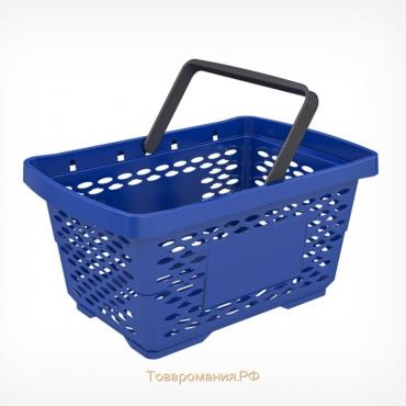 Корзина покупательская пластиковая 28 л, 50×34×26 см, цвет синий