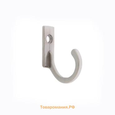 Крючок мебельный ТУНДРА TKO015, однорожковый, никель, 1000 шт.
