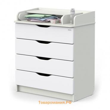 Комод пеленальный детский Сириус-2 Wood=804, 80×47×94 см, 4 ящика, белый премиум