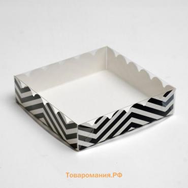 Коробочка для печенья "ЗигЗаг", белая, 12 х 12 х 3 см