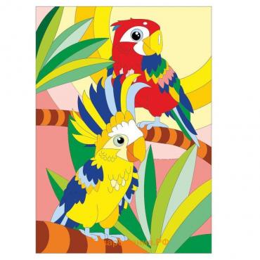 Картина по номерам «Попугаи» 20 × 28,5 см