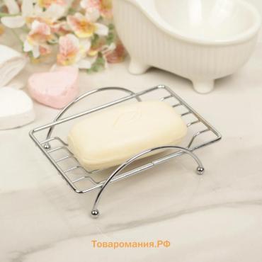 Мыльница на ножках  «Вернисаж», 12×9×3 см, хромированная