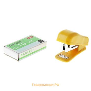 Мини-степлер канцелярский №10, скобы в комплекте, блистер
