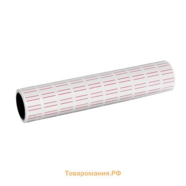 Ценники самоклеящиеся для этикет-пистолета, 12 х 21 мм, в 1 рулончике 200 штук, набор из 10 рулончиков, белые с красными полосками
