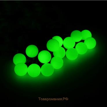 Гирлянда «Нить» 10 м с насадками «Шарики 1.5 см», IP44, тёмная нить, 100 LED, свечение зелёное, 8 режимов, 220 В