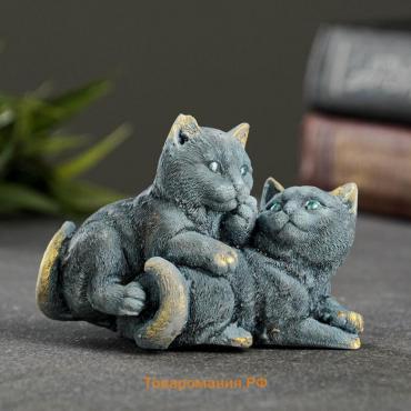 Фигурка гипс «Кошачья дружба», серо-голубой, 6×8×5 см