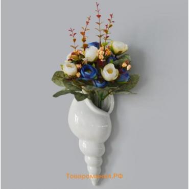 Декор настенный-ваза "Ракушка"  28 x 10.3 см, белый