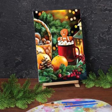 Новогодняя картина по номерам на холсте с подрамником «Новый год! Праздник к нам приходит», 30 × 40 см