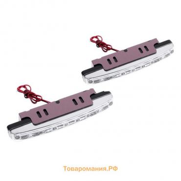 Дневные ходовые огни DRL-L8 3528 SMD, пластиковый корпус, 8 диодов, 2 шт