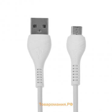 Кабель Hoco X37, microUSB - USB, 2.4 А, 1 м, PVC оплетка, белый