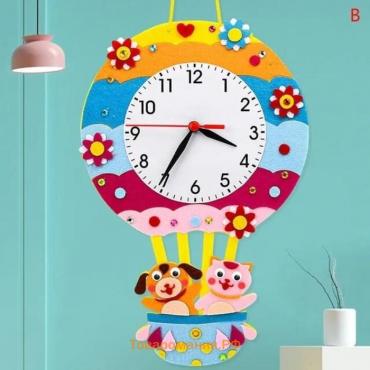 Детские настенные часы DIY "Зверюшки" сделай сам, плавный ход, 22 х 29 см