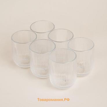 Стаканы SL Home «Модерн», 260 мл, 7.5×9.5 см, набор 6 шт., стекло, прозрачные